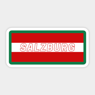 Salzburg City in Austria Flag Colors Stripes Sticker